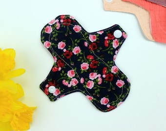 Reusable Cloth Panty Liner 6": Organic Muslin, Floral Print
