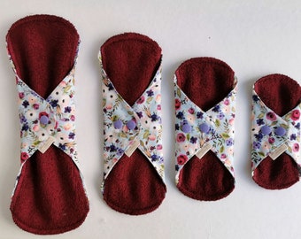 Organic Cloth Pad Starter Pack: Reusable Bamboo Floral Sanitary Napkins