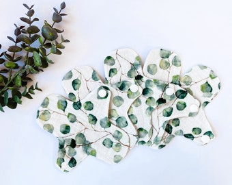 5 PACK Organic Muslin Panty Liners: Reusable Cloth Pads