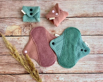 Organic Cloth pads Extra Soft, Reusable Menstruating cloth pads, Natural BAMBOO sanitary pads - 6 sizes available, Zero waste women gift