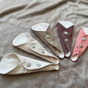 Extra-thin Organic cotton Thong panty liner 6", Small Reusable cloth pads for everyday usage, Muslin cloth pads, Tampon Cup Backup