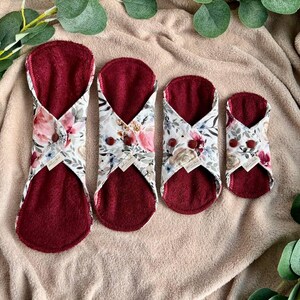 Organic Cloth Pads, Extra-soft STARTER pack, Reusable Leakproof Menstrual pads, Sanitary Napkins, Bamboo cloth pads, Zero waste period