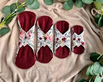 Organic Bamboo Cloth Pad Starter Pack: Reusable Sanitary Napkins