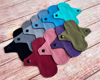 Organic Cotton Cloth Panty Liners: Thin Reusable Everyday Pads, 6"