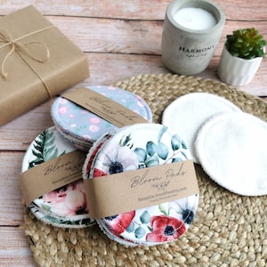 Organic Bamboo Reusable Breast Pads: Floral Cotton Nursing Pads