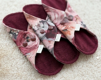 Organic Bamboo Cloth Pads, Reusable Period Liners, Soft Skin Zero Waste (6 Sizes)