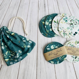 Organic Bamboo Nursing Pads Set: Reusable Breastfeeding Pads with Storage Bag