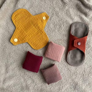 6&quot; Organic Cotton Cloth Panty Liners: Reusable Muslin Pads, Zero Waste
