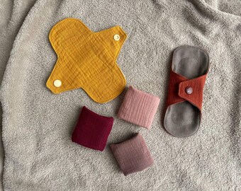 6" Organic Cotton Cloth Panty Liners: Reusable Muslin Pads, Zero Waste