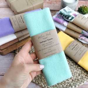 Lenços umedecidos reutilizáveis de flanela, guardanapos Unpaper - Conjunto de 12, toalhas de papel sem papel - toalhas de cozinha ZERO WASTE