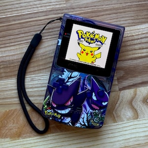 Niestandardowy Gameboy Gengar Color: ekran OLED, zawieszka Pokeball i pudełko prezentowe
