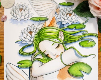Koi Pond Original Art Print
