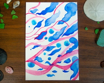 Abstract Seaweedy Watercolor Painting