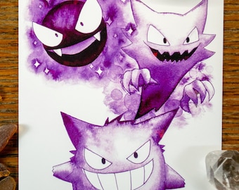 Gastly Haunter Gengar Holographic Mini Print