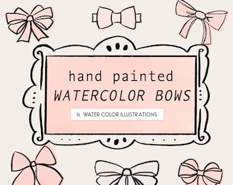 Rosa Aquarell Bögen - Schleife Clipart - Aquarell Bögen - Aquarell Bänder - Rosa Bögen Sofortiger digitaler Download