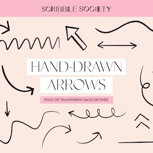 Digital Hand Drawn Black Arrow PNG and SVG