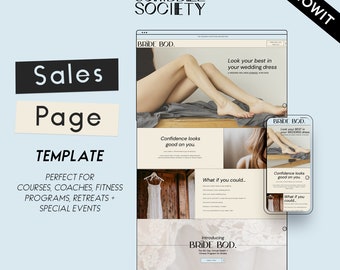 Showit Template, Showit Website Template, Sales Page Website, Showit Website Design, Coaching Funnel