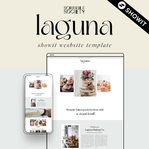 Showit Website Template for Bakery, Cafe, Florist Website, Calligraphy Website, Confections, Cooking Fully Customizable Template
