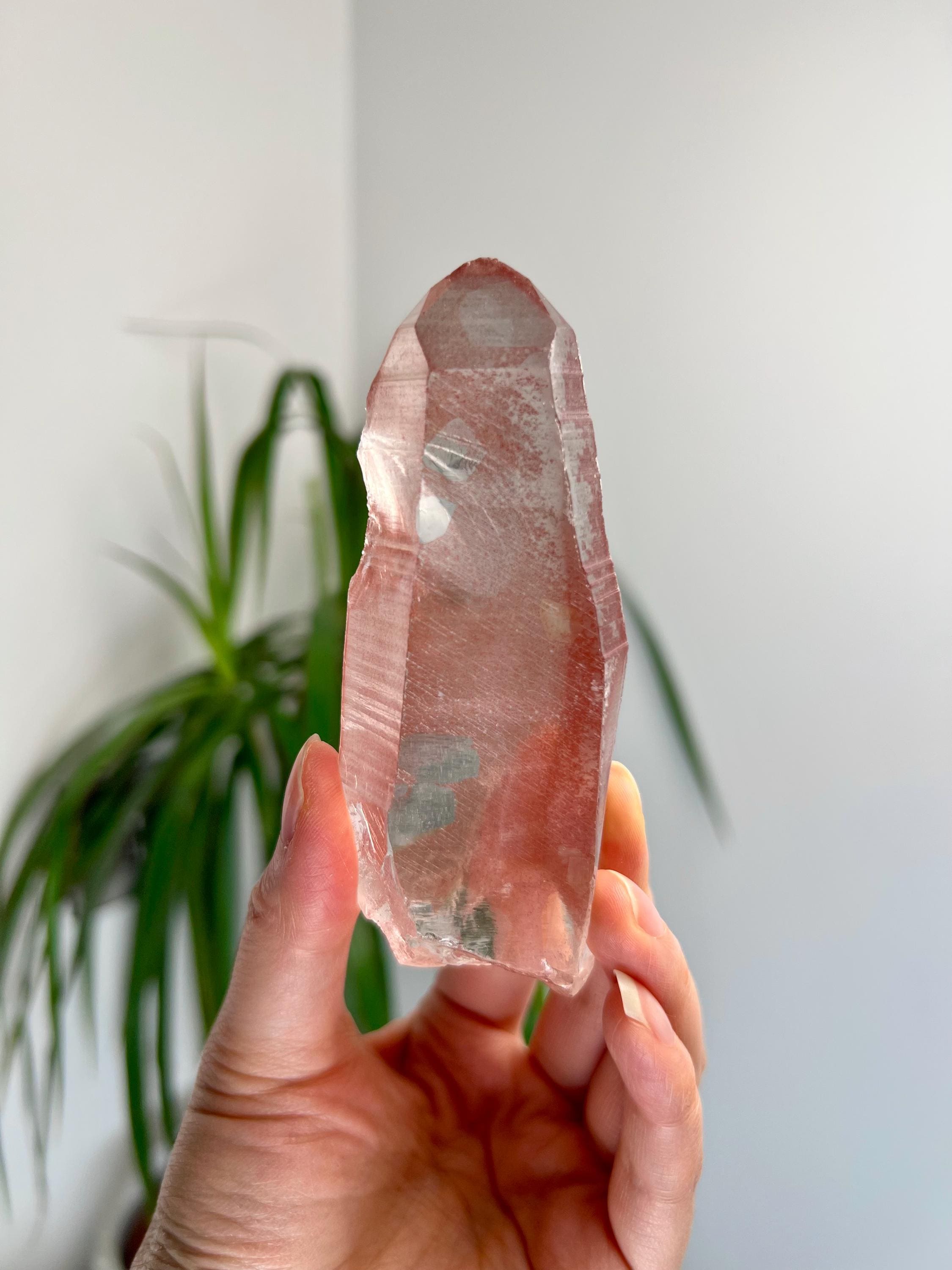 Grade AAA 100% Natural Pink Lemurian Quartz Pointheart-activating Love,  Wisdom & Divine Connection,from Diamantina - PL29, 138g - Etsy