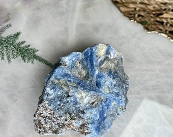 Grade AA Natural Blue Kyanite with Iron and Mica, Crystal Healing, Protection, Enhanced Energy and Clarity BK23, 339g