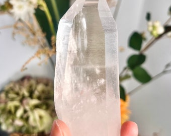 Grade AAA+ Natural Lemurian Quartz 220g, Record Keepers, Self Healed, Starseed Quartz Wand, Super Extra Quality SL06