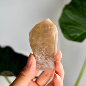 Grade AAA Natural Rutile Smoky Peach Amphibole Quartz, Angel Phantom Quartz - from Taquaraçu de Minas, Brazil AFC54, 69g