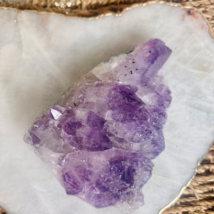 Natural Amethyst Cluster from Brazil 459g, Crystal Healing Home Decor AC05
