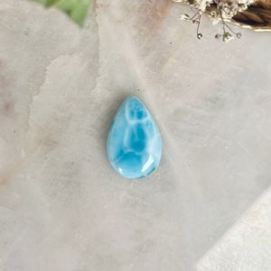 Grade AAA 100% Natural Larimar Teardrop Cabochon from Dominican Republic 7g - LT15
