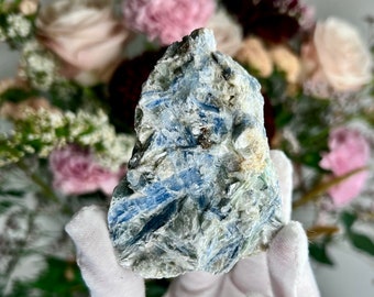 Grade AA Natural Blue Kyanite with Mica, Crystal Healing, Protection, Enhanced Energy and Clarity BK25, 212g