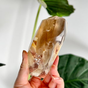 Grade AAA Natural Golden Rutilated Amphibole Quartz , Angel Phantom Quartz - from Taquaraçu de Minas, Brazil AFC03, 345g