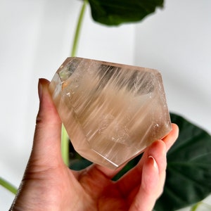 Grade AAA Natural Amphibole Quartz, Golden Pink Rutilated, Angel Phantom Quartz - from Taquaraçu de Minas, Brazil AFC05, 180g