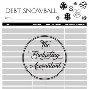 Debt Snowball Template PDF Digital Download Printable for Budget/Debt Tracking; Money Planning and Debt Tool