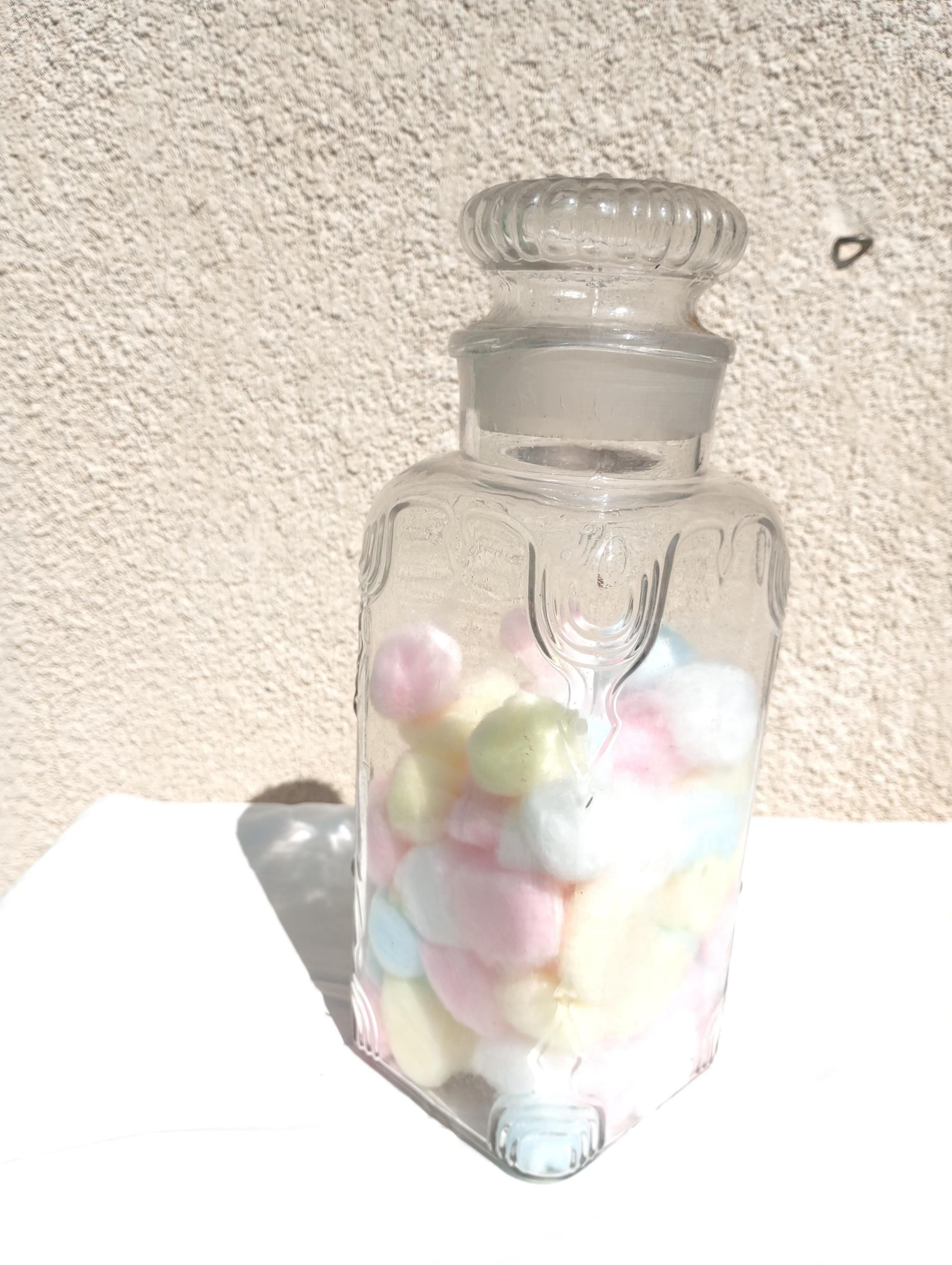 Frasco de boticario antiguo vintage de 10 pulgadas con tapón esmerilado, ideal para farmacia, cocina victoriana, decoración del hogar, tarro para galletas, tapa de vidrio para almacenar artículos científicos.