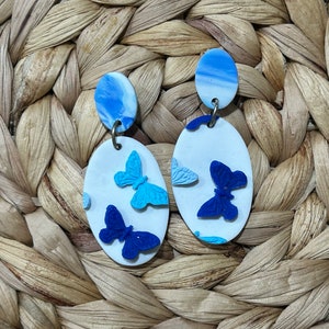 Blue Butterflies ~polymer clay earrings~