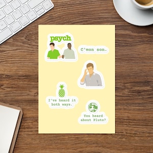 Psych Sticker Sheet Psych TV Show Sticker Set Psych Cadeau