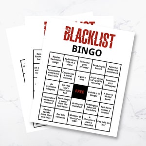 The Blacklist TV Show Bingo . Blacklist Bingo . Digital Download . The Blacklist Party . The Blacklist Themed Party