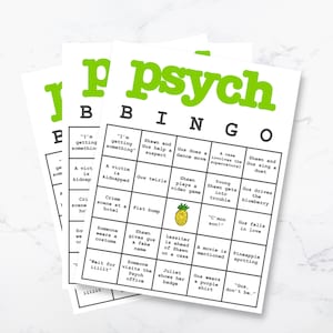 Psych TV Show Bingo . Psych Bingo . Digital Download . Psych Party . Psych Themed Party