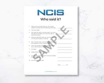 NCIS TV Show Trivia Game . NCIS Trivia . Digital Download . Ncis Party . Ncis Themed Party