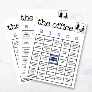 The Office TV Show Bingo . Dunder Mifflin Bingo . Michael Scott Bingo . Digital Download . The Office Party . The Office TV Show Bingo Cards