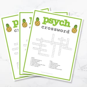 Psych TV Show Crossword . Psych Game . Digital Download . Psych Party . Printable Party Game