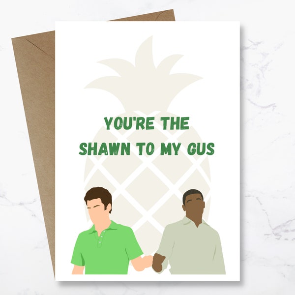 Psych TV Show. Psych BFF Card . Psych Bday Card . Customized Card . Shawn and Gus