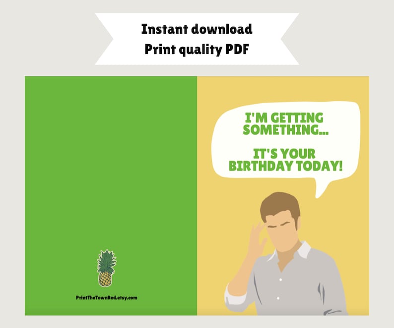 Psych Birthday Card . Instant Download . Printable Birthday Card ...