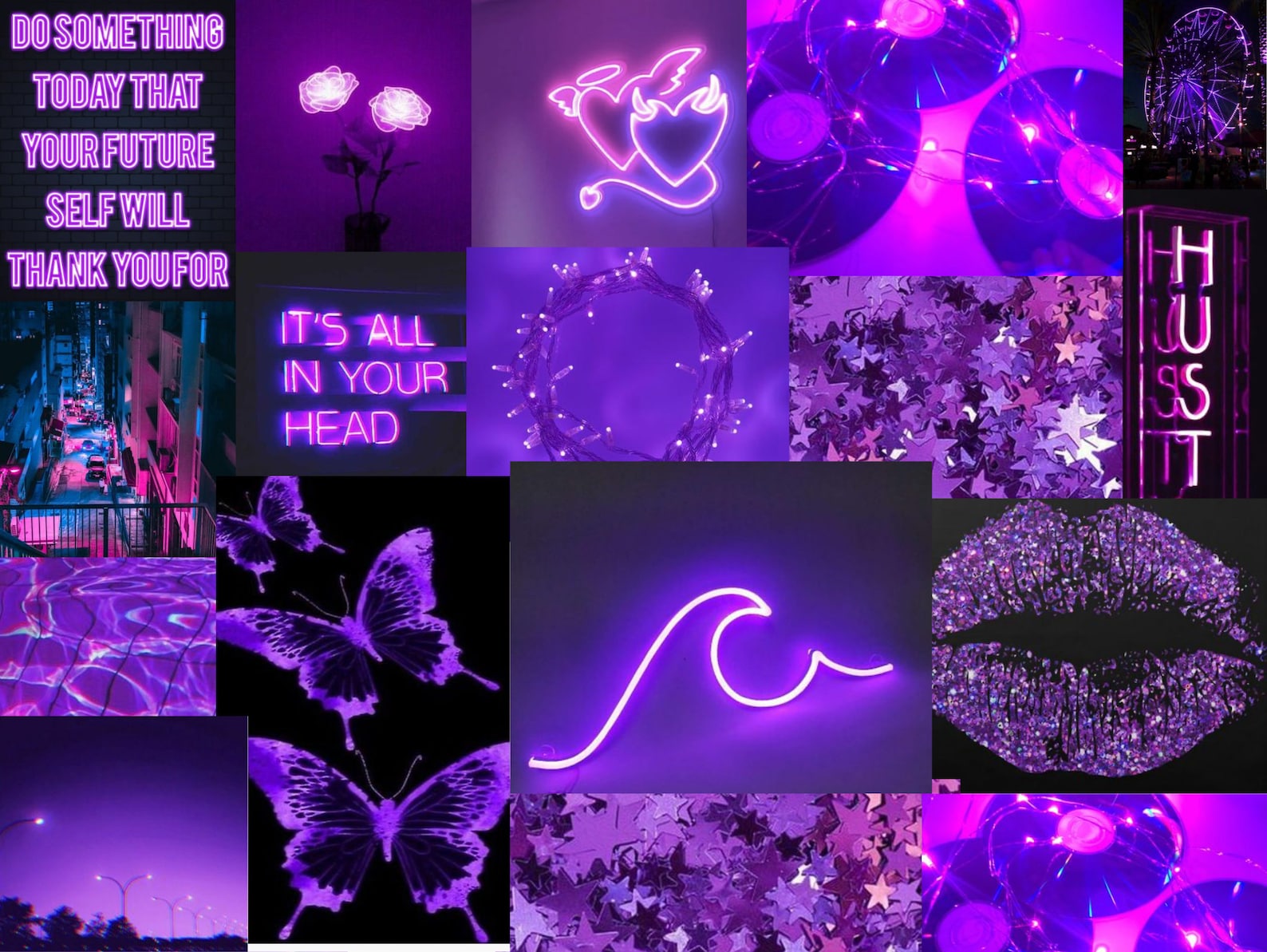 Purple Wallpaper Ipad
 Digital neon purple wallpaper collage iPad