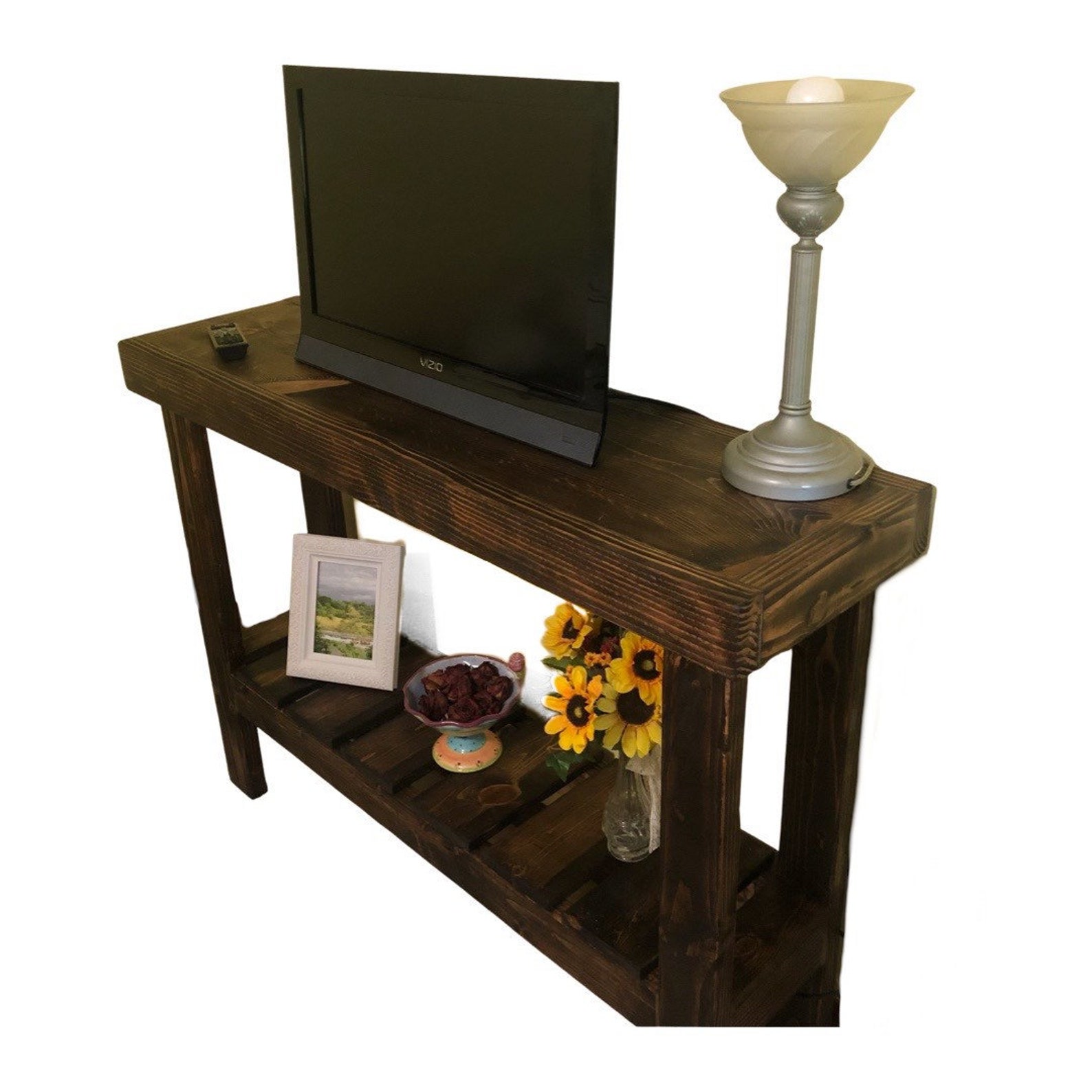 Dark Walnut Entryway Table Etsy