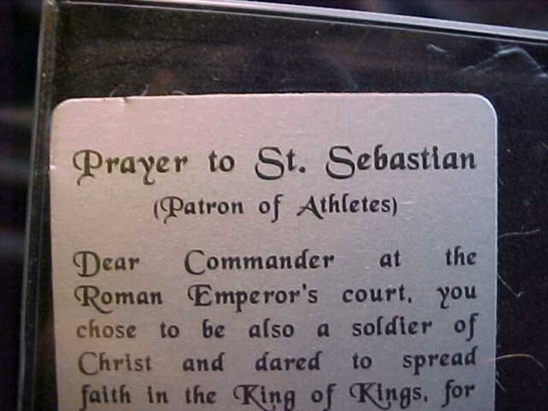 Prayer of St Sebastian Patron of athletes. Great pewter | Etsy