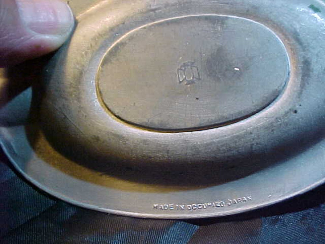 Two antique/vintage metal ashtrays made in Occupied Japan Etsy