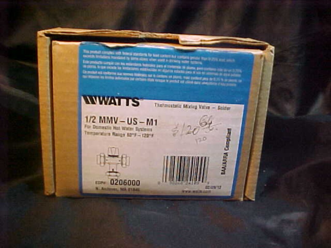 W Wats 1/2 MMV US M1 Thermostatic Mixing Valve Solder Rare Etsy