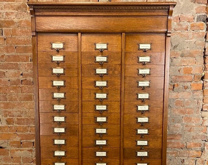 Antique M. Ohmer's Sons Sliding Drawer File Cabinet - Etsy