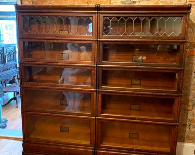 antique-globe-wernicke-double-five-stack-leaded-bookcase-etsy