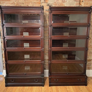 Antique Globe Wernicke Ideal Pair of Barrister Bookcases